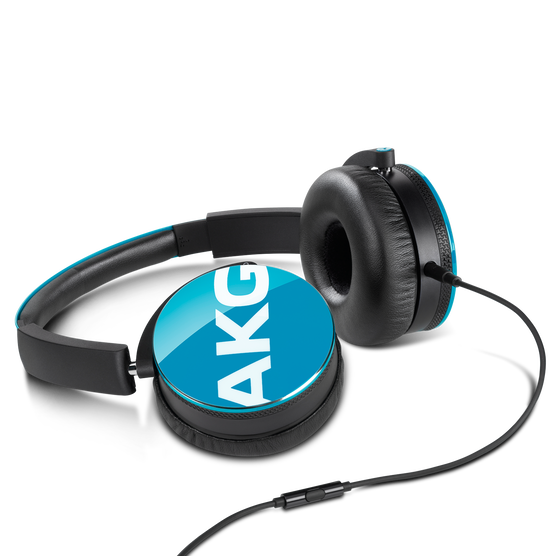 Y50 - Blue - On-ear headphones with AKG-quality sound, smart styling, snug fit and detachable cable with in-line remote/mic - Detailshot 2